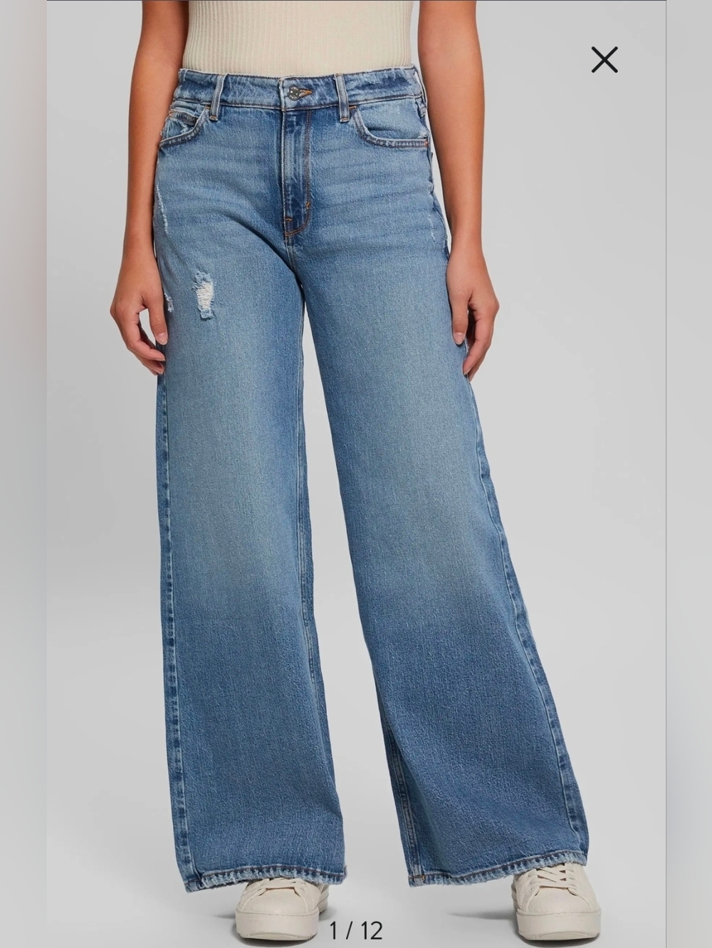 Guess Eco Bellflower Wide-Leg Jeans Relaxed Fit Size 10 (29×32) Palazzo Pants